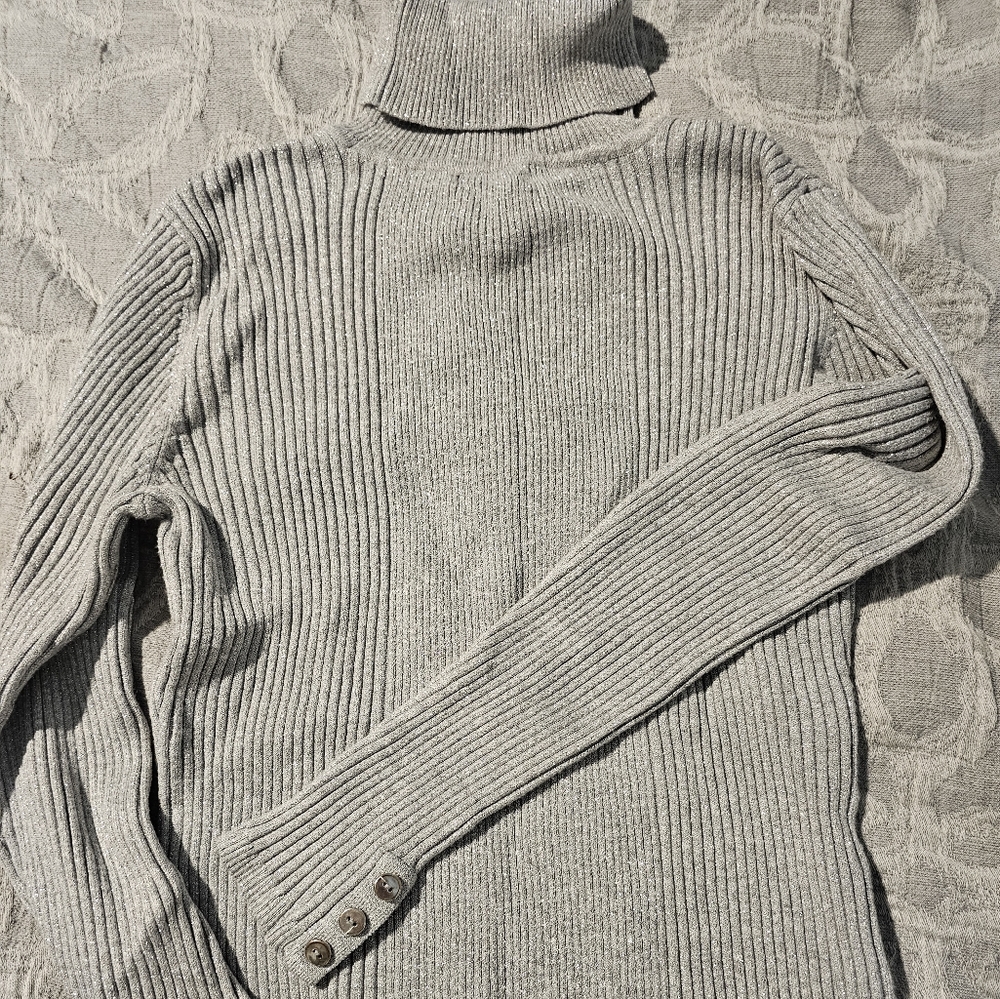 Style&Co metallic silver turtle neck